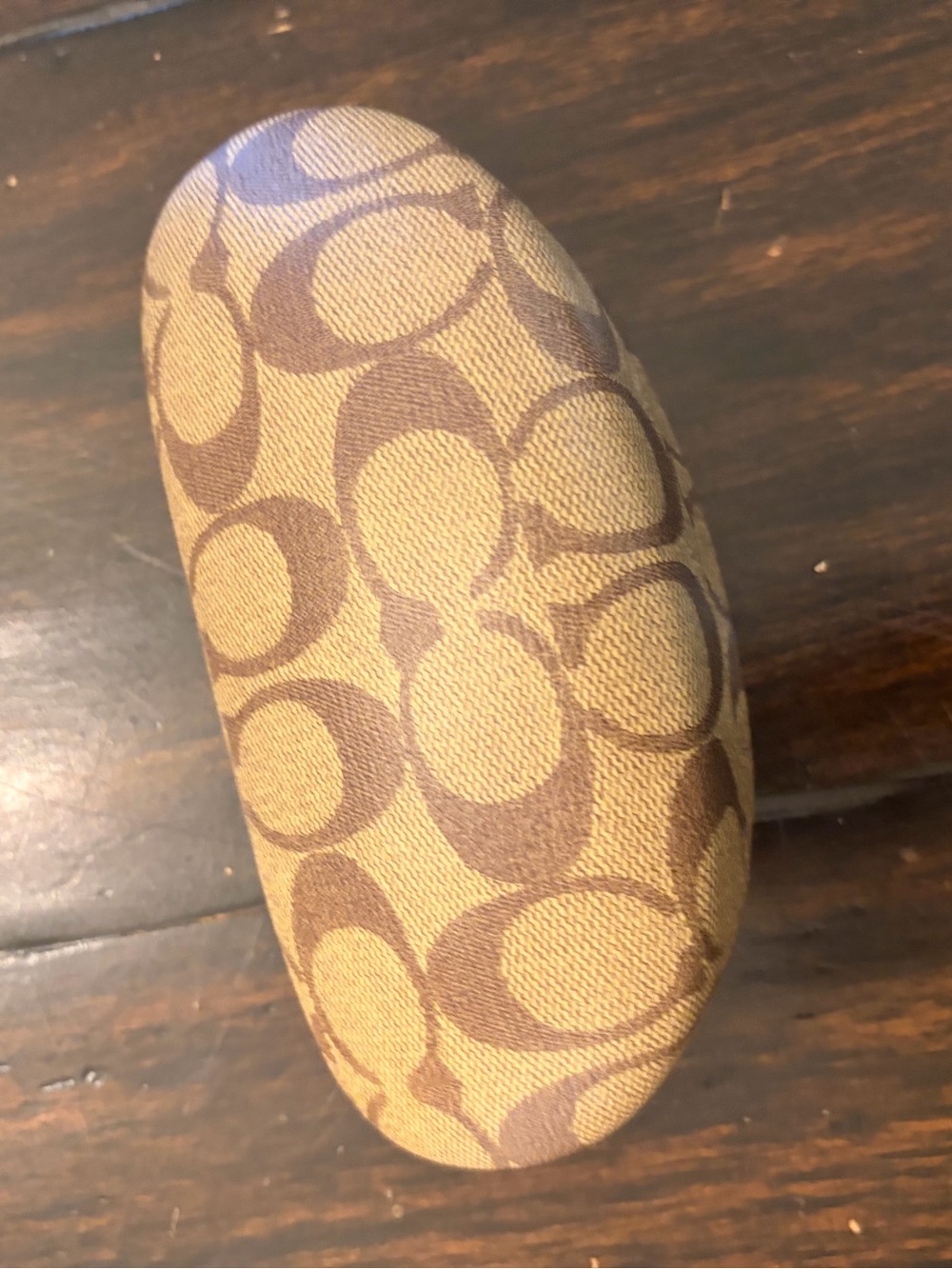 Coach Signature Sunglasses Case in Brown and tan